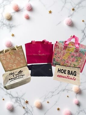 Women’s Tote Bags & Cosmetic Bags - Reseller’s Bundle - 6 Totes - New/Unused